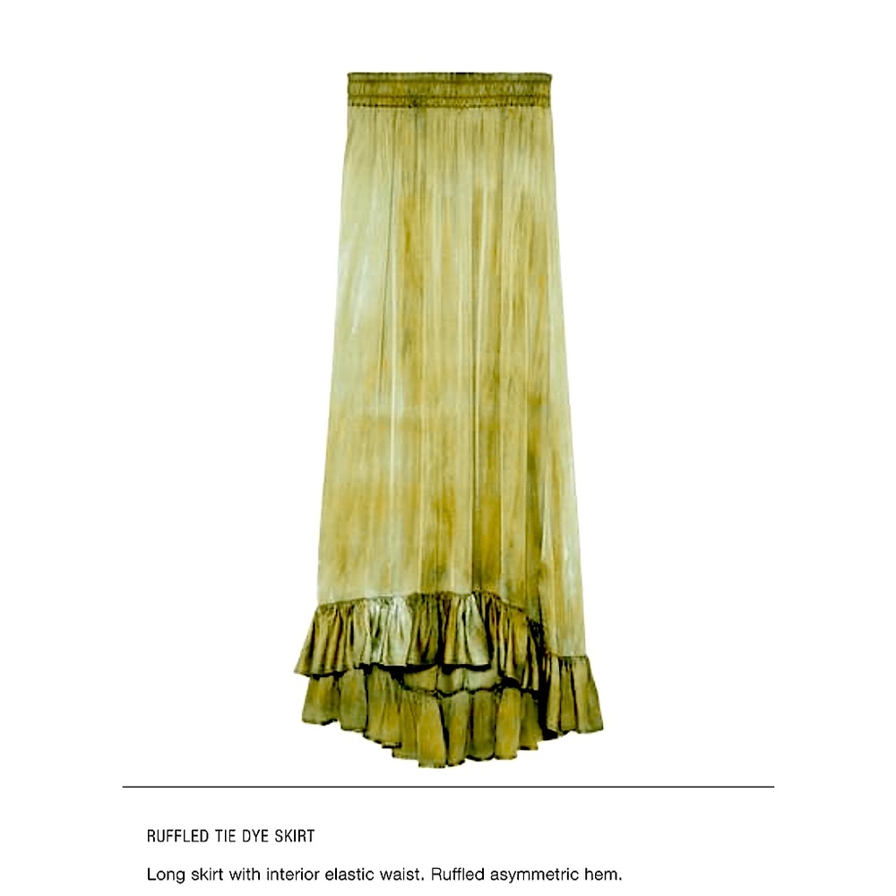 ZARA tie-dyed maxi ruffle skirt sz. S